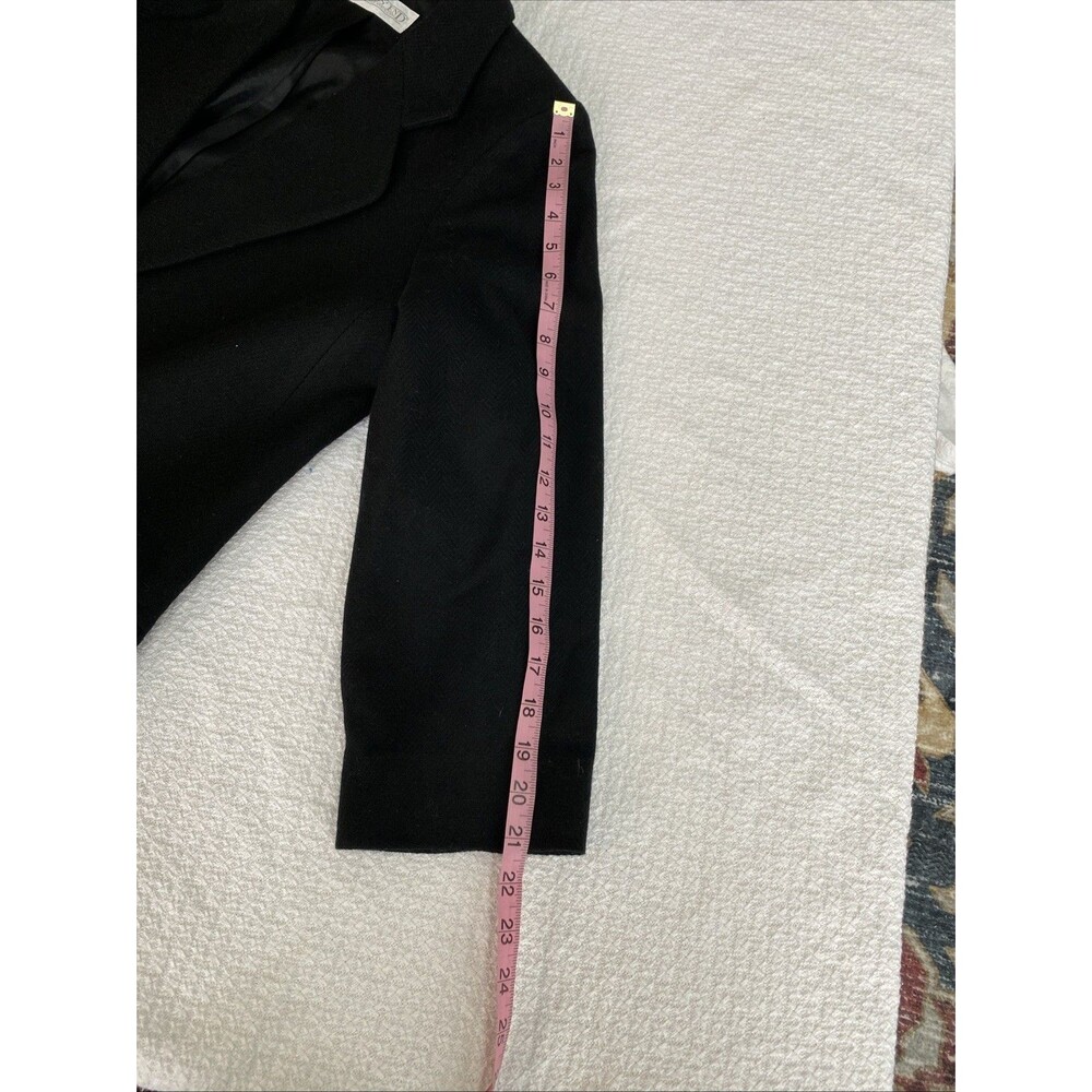 LANDS' END Black Wool Blazer Jacket Coat VTG Minimalist Dark Academia Women’s 12 - Picture 6 of 8